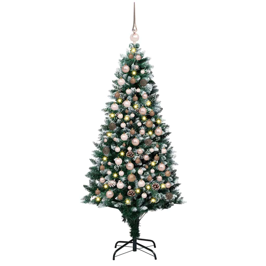 Mű karácsonyfa 300 LED-del Zöld 180 cm PVC és Acél és Műanyag