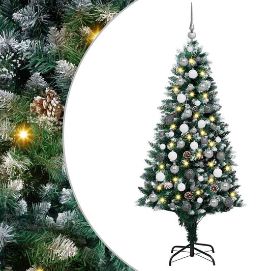 Mű karácsonyfa 300 LED-del Zöld 180 cm PVC és Acél és Műanyag