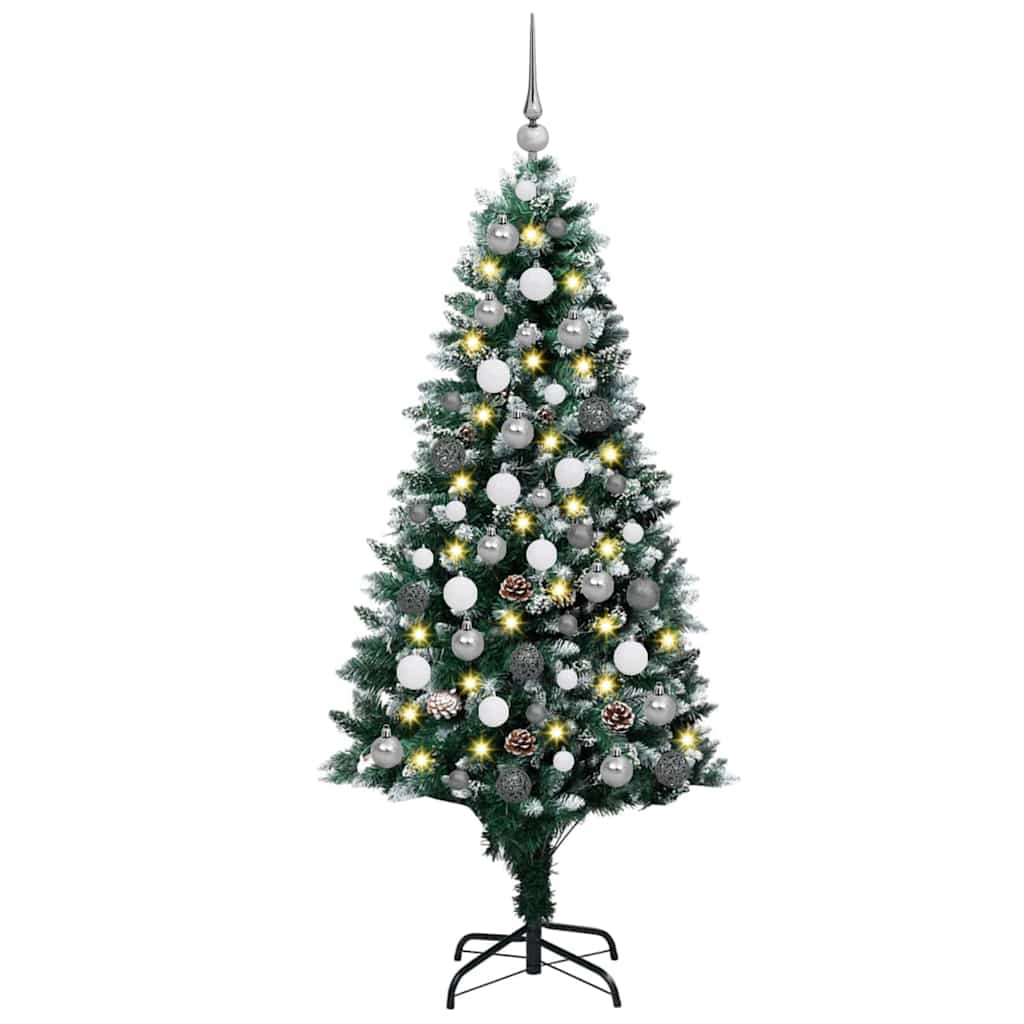 Mű karácsonyfa 300 LED-del Zöld 180 cm PVC és Acél és Műanyag