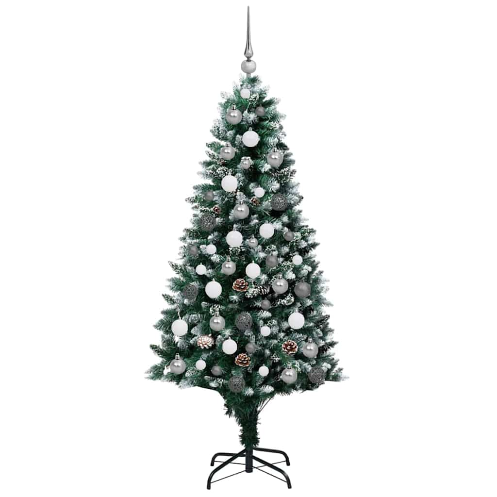 Mű karácsonyfa 300 LED-del Zöld 180 cm PVC és Acél és Műanyag