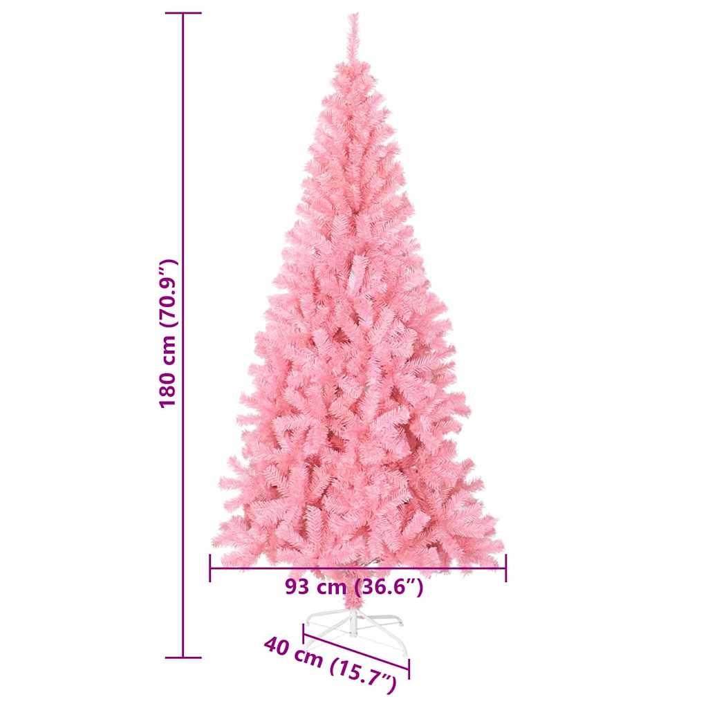 Karácsonyfa 300 LED-del állvánnyal Rózsaszín 180 cm PVC