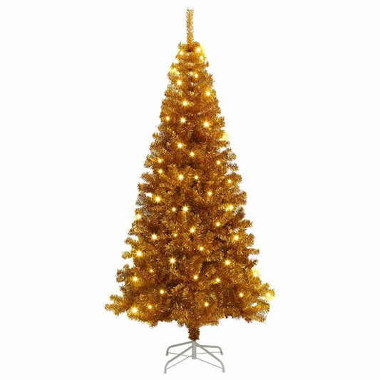 Karácsonyfa 300 LED-del állvánnyal Arany 180 cm PET
