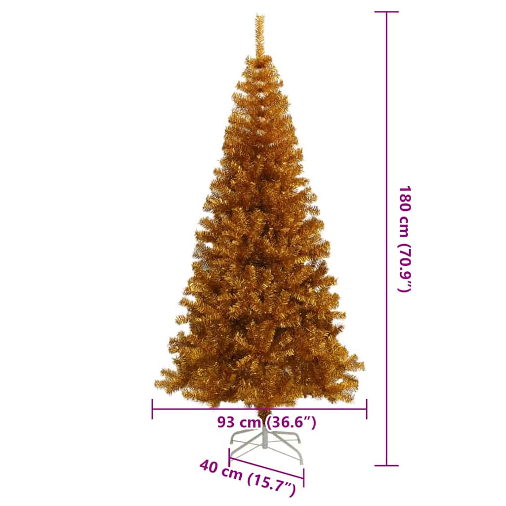 Karácsonyfa 300 LED-del állvánnyal Arany 180 cm PET
