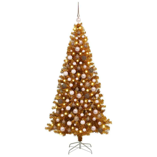 Karácsonyfa 300 LED-del állvánnyal Arany 180 cm PET