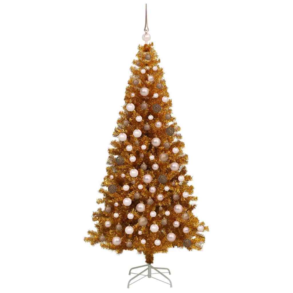Karácsonyfa 300 LED-del állvánnyal Arany 180 cm PET