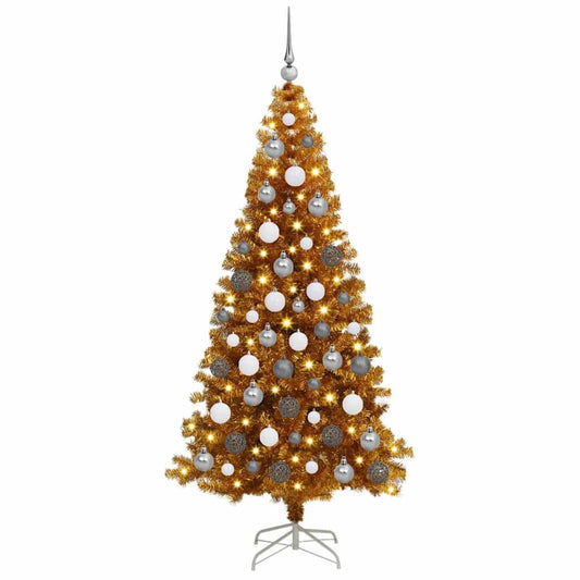 Karácsonyfa 300 LED-del állvánnyal Arany 180 cm PET