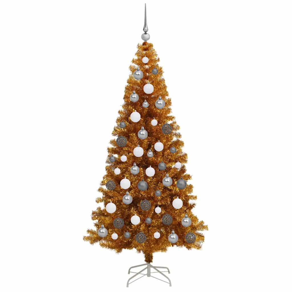 Karácsonyfa 300 LED-del állvánnyal Arany 180 cm PET