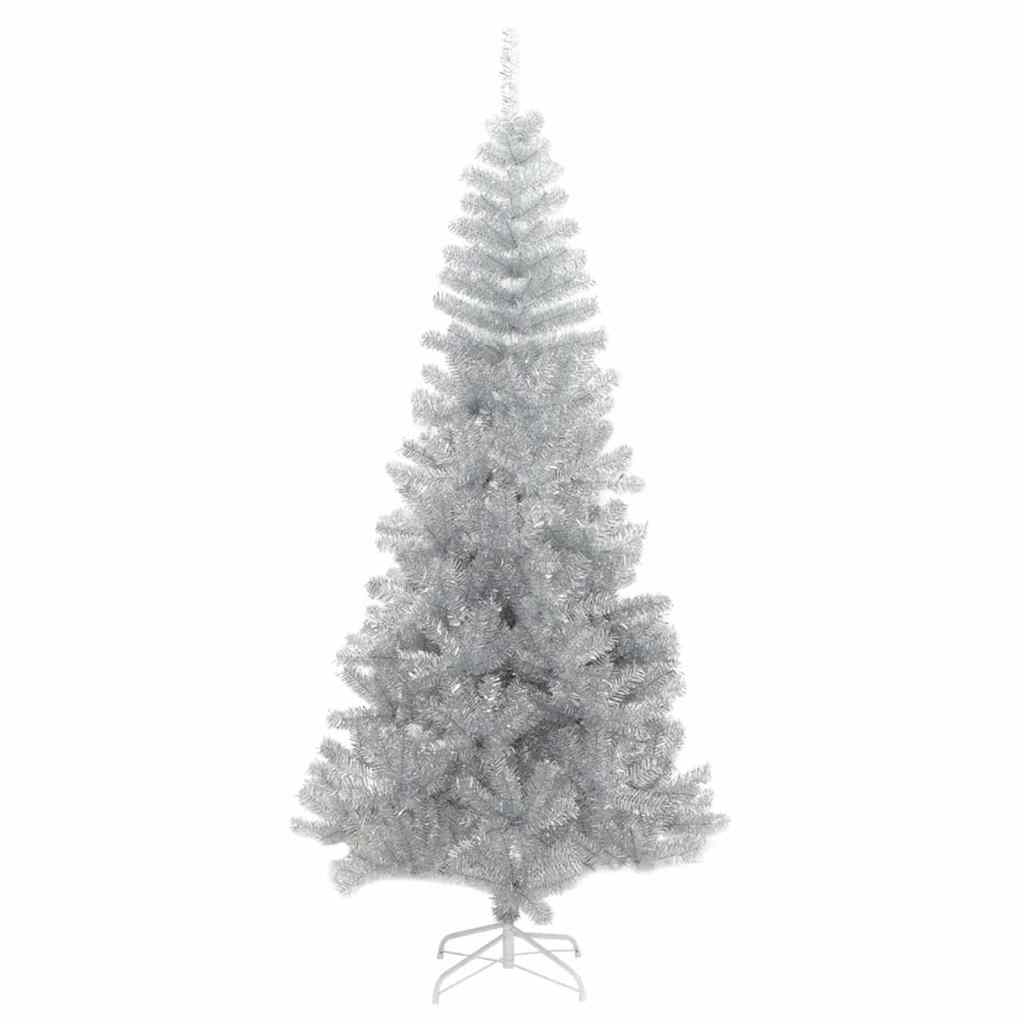 Karácsonyfa 300 LED-del állvánnyal Ezüst 180 cm PET
