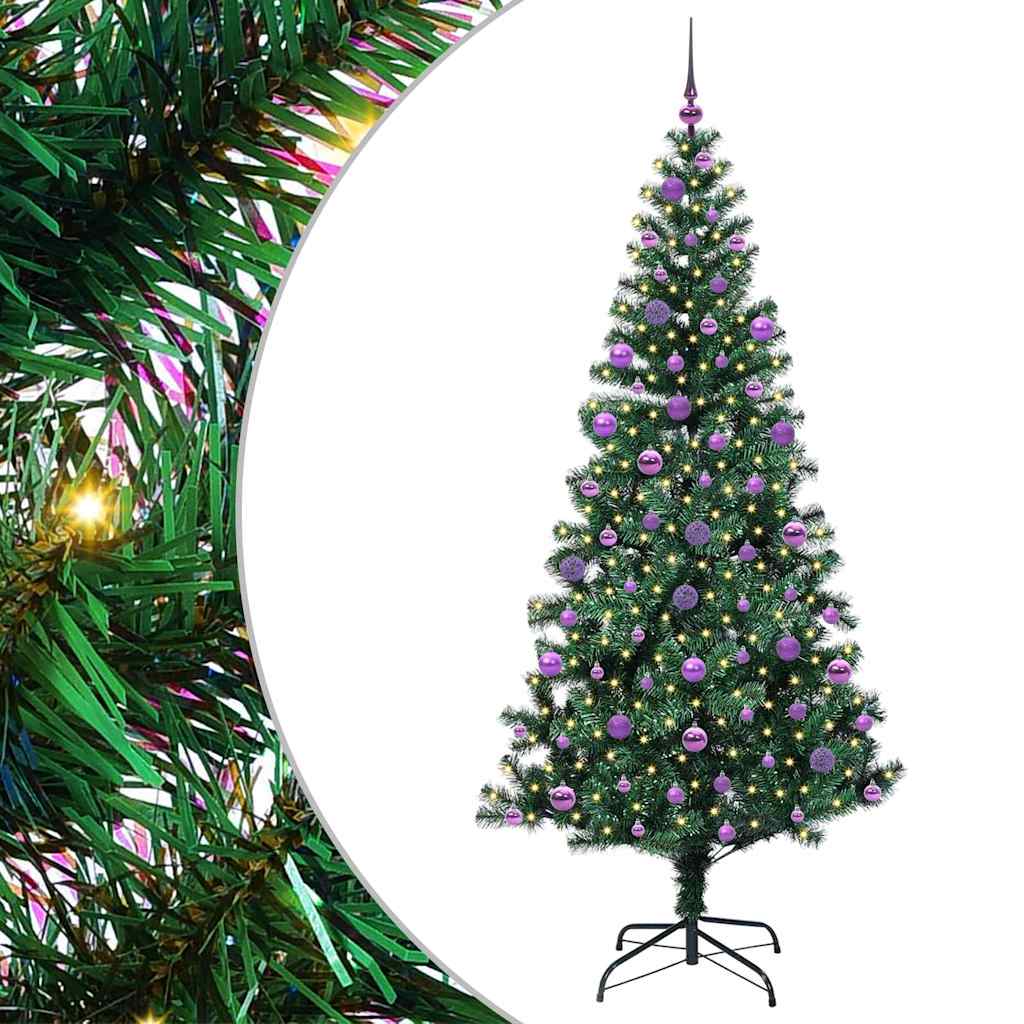 Mesterséges, előre világított karácsonyi fa Zöld 210 cm