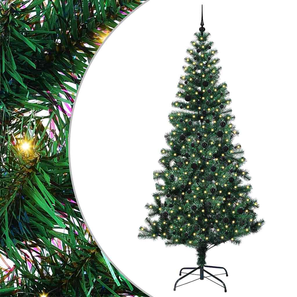 Mesterséges, előre világított karácsonyi fa Zöld 240 cm