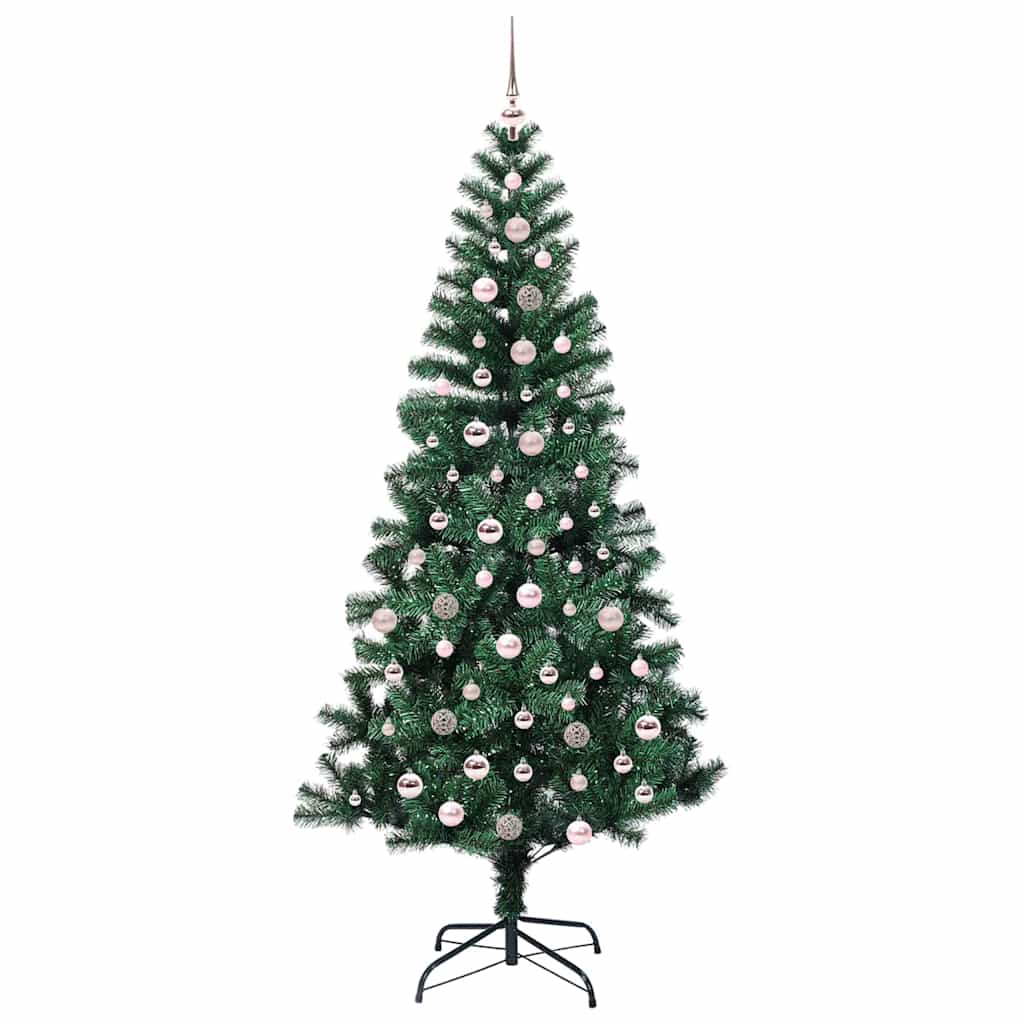 Mesterséges, előre világított karácsonyi fa Zöld 240 cm