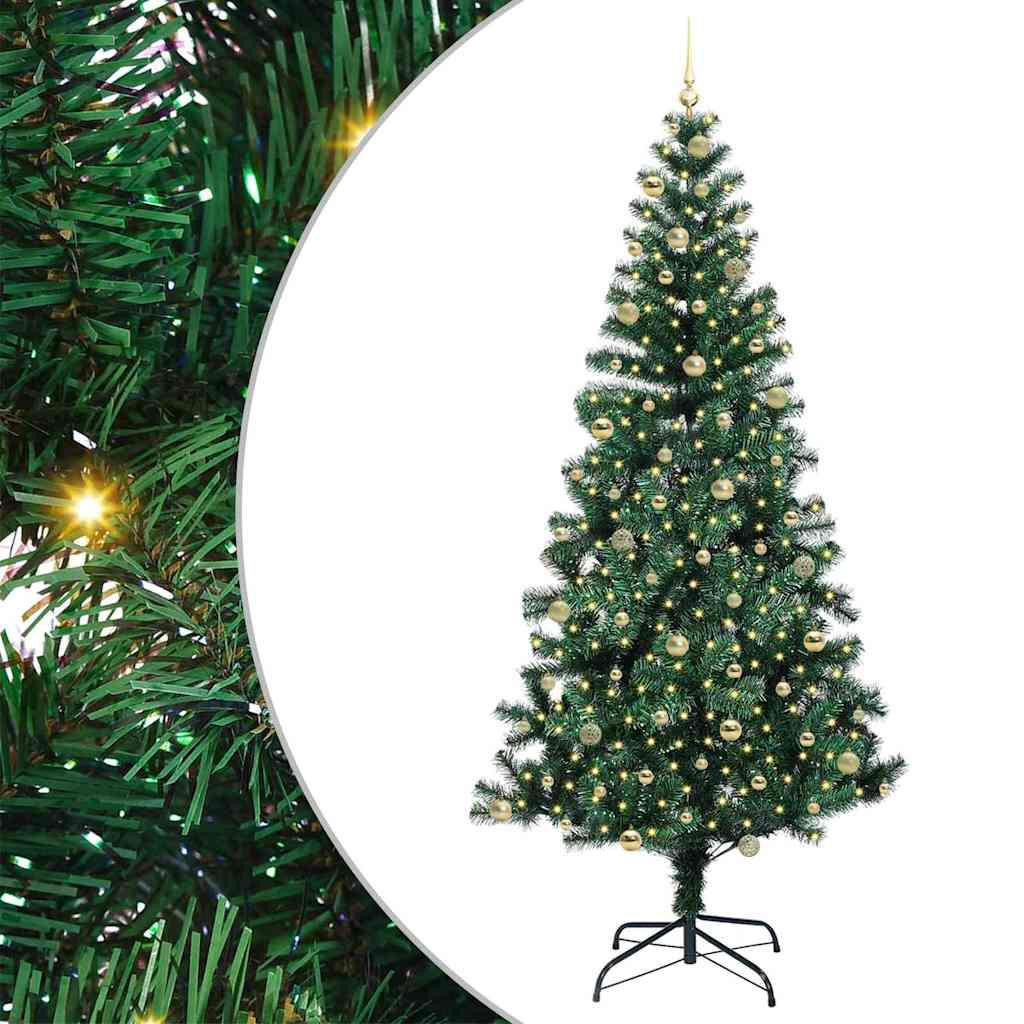 Mesterséges, előre világított karácsonyi fa Zöld 240 cm