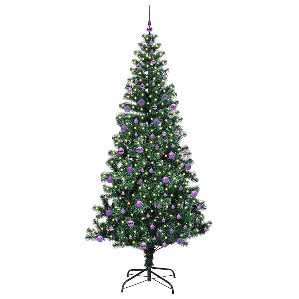 Mesterséges, előre világított karácsonyi fa Zöld 240 cm