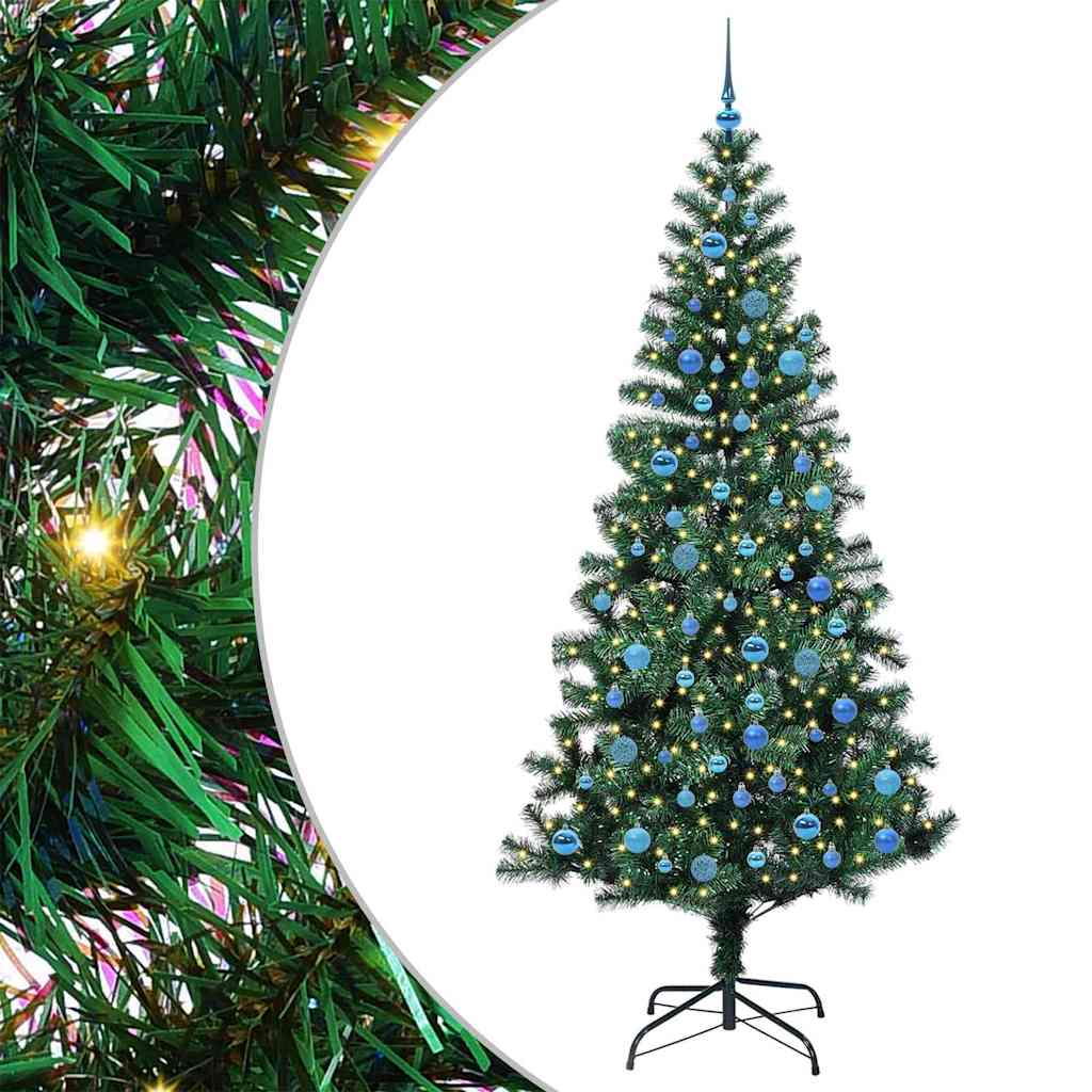 Mesterséges, előre világított karácsonyi fa Zöld 240 cm
