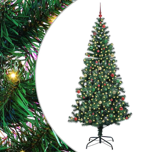 Mesterséges, előre világított karácsonyi fa Zöld 240 cm