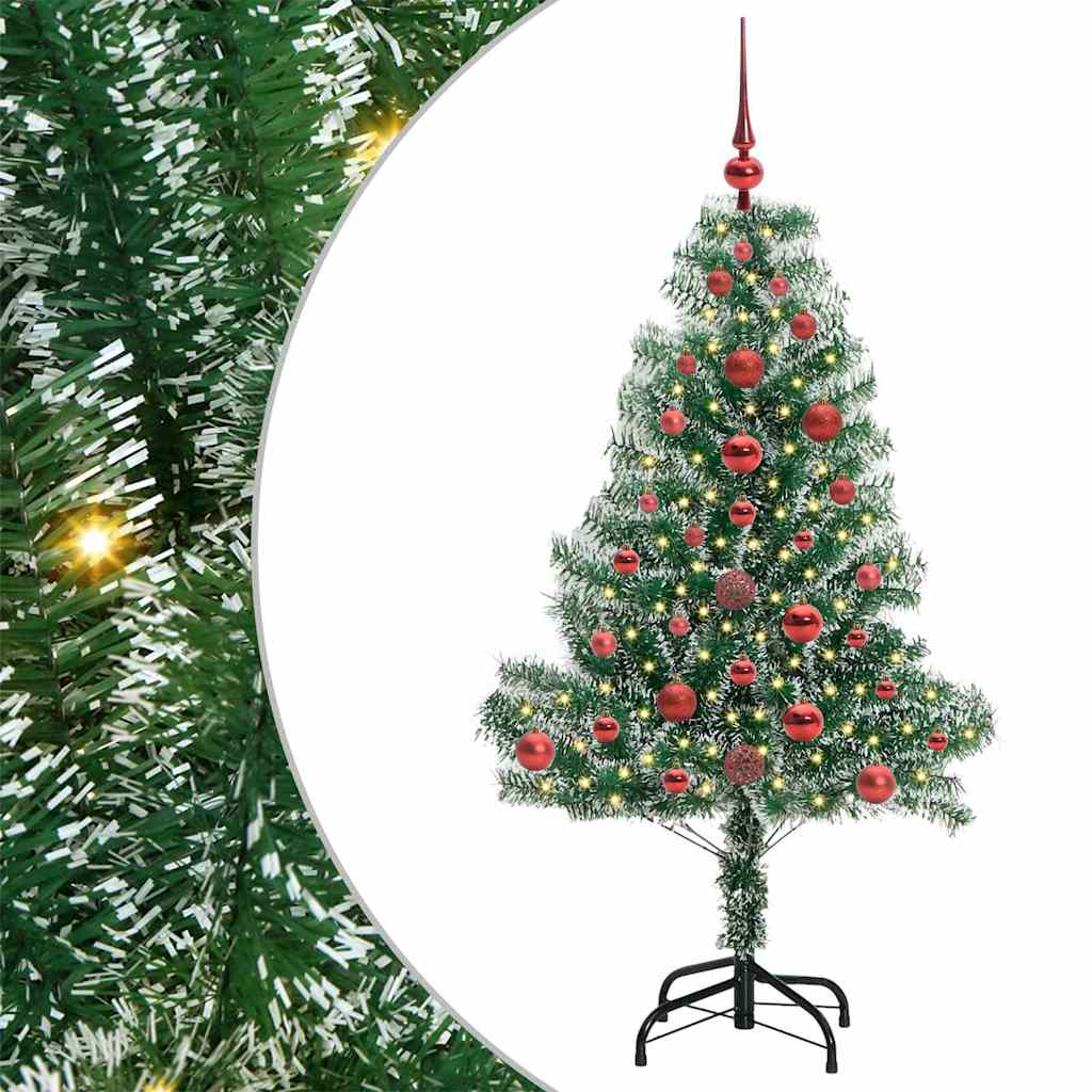 Mű karácsonyi fa hóval borítva LED fényekkel 120 cm