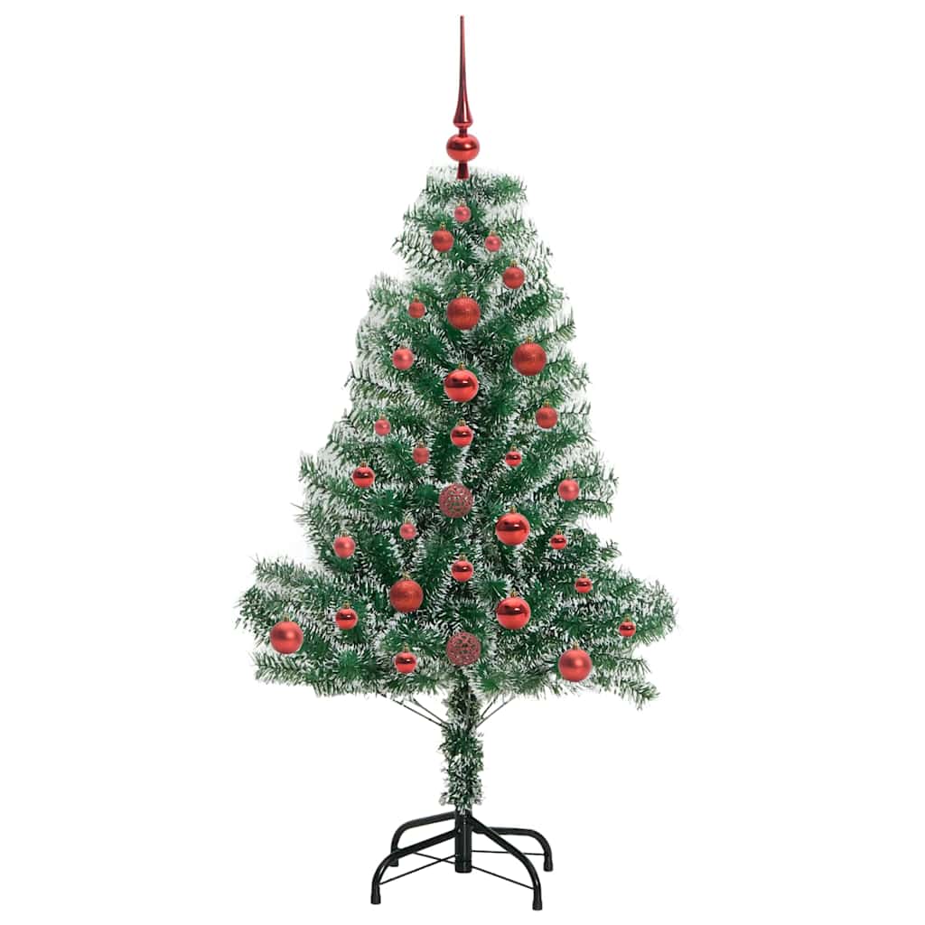 Mű karácsonyi fa hóval borítva LED fényekkel 120 cm