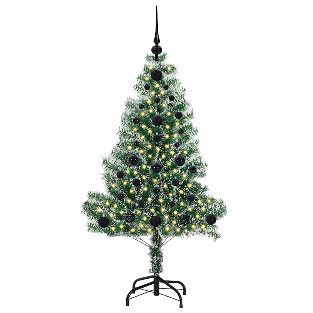 Mű karácsonyi fa hóval borítva LED fényekkel 120 cm