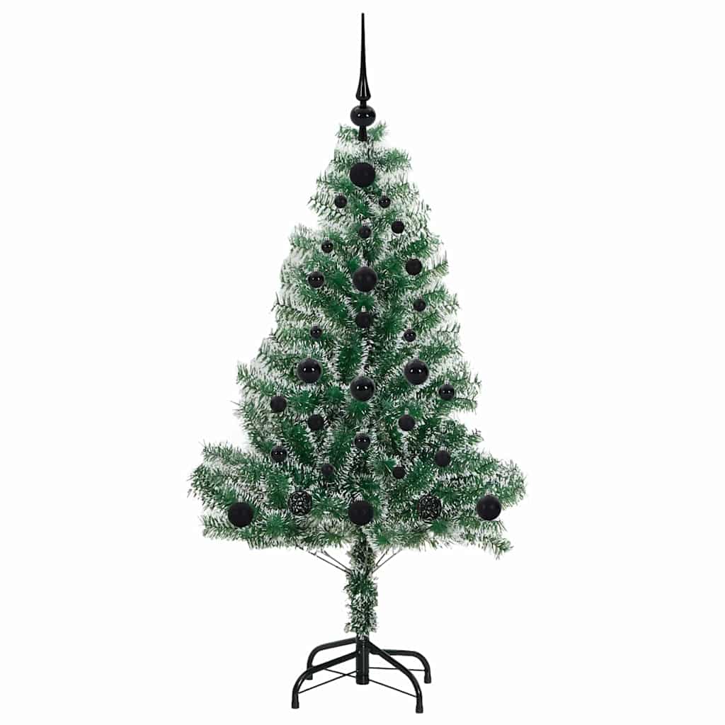 Mű karácsonyi fa hóval borítva LED fényekkel 120 cm