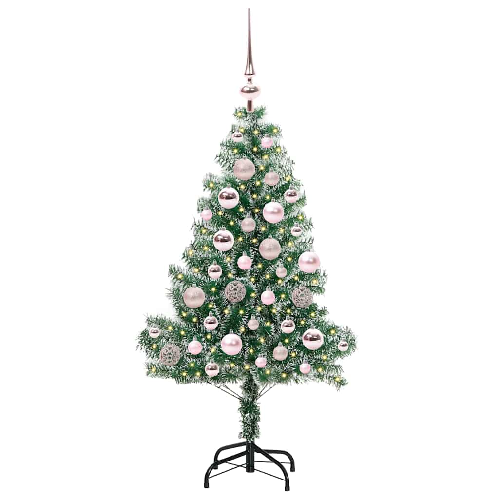 Mű karácsonyi fa hóval borítva LED fényekkel 120 cm