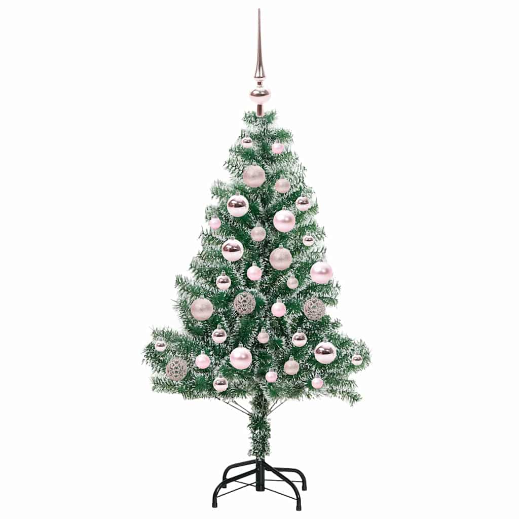 Mű karácsonyi fa hóval borítva LED fényekkel 120 cm