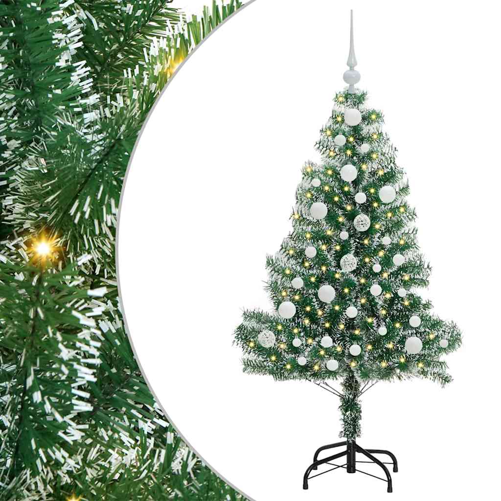 Mű karácsonyi fa hóval borítva LED fényekkel 120 cm