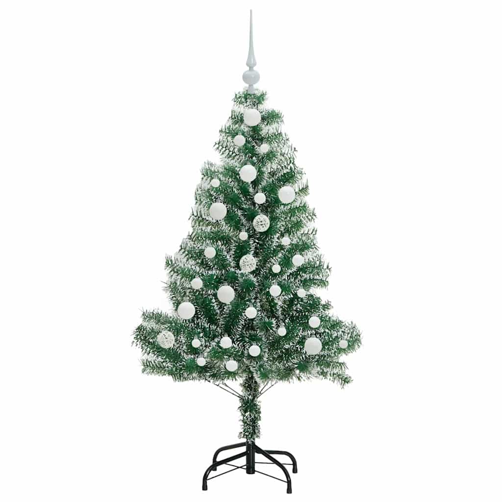 Mű karácsonyi fa hóval borítva LED fényekkel 120 cm