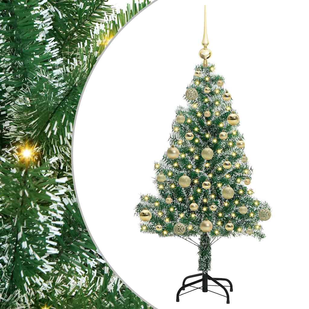 Mű karácsonyi fa hóval borítva LED fényekkel 120 cm