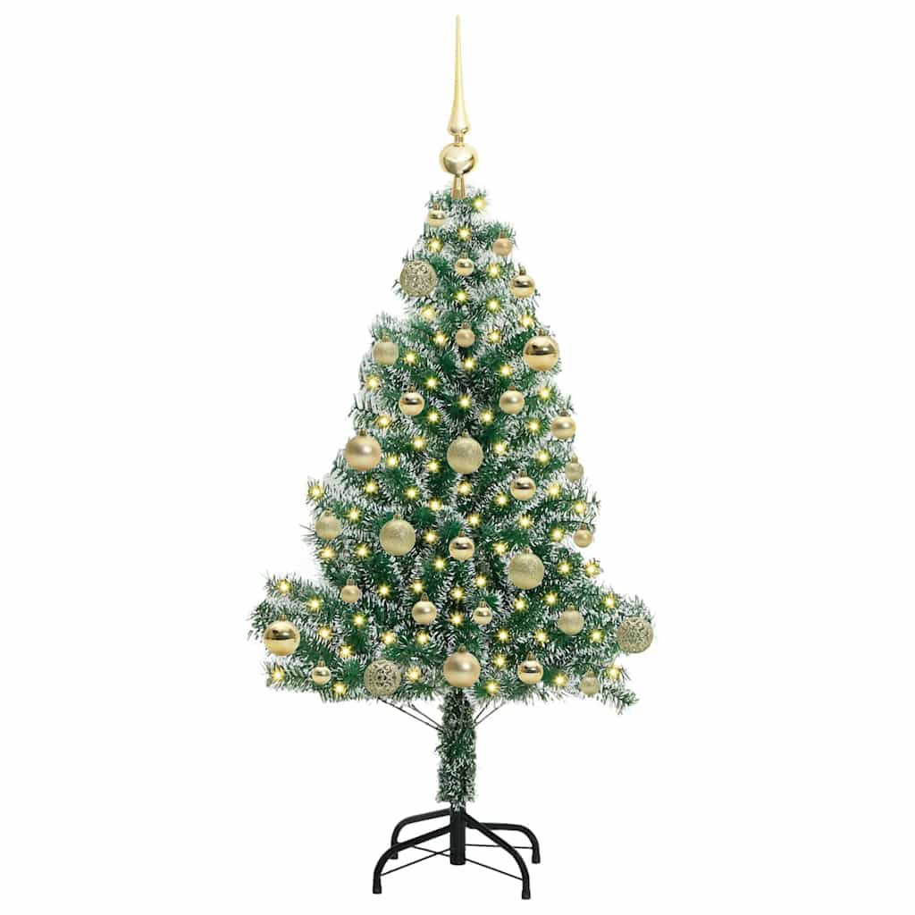 Mű karácsonyi fa hóval borítva LED fényekkel 120 cm