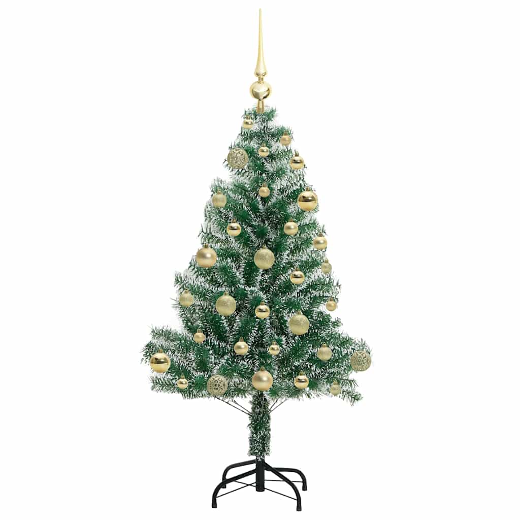 Mű karácsonyi fa hóval borítva LED fényekkel 120 cm