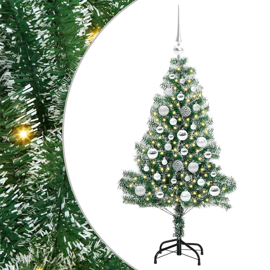 Mű karácsonyi fa hóval borítva LED fényekkel 120 cm