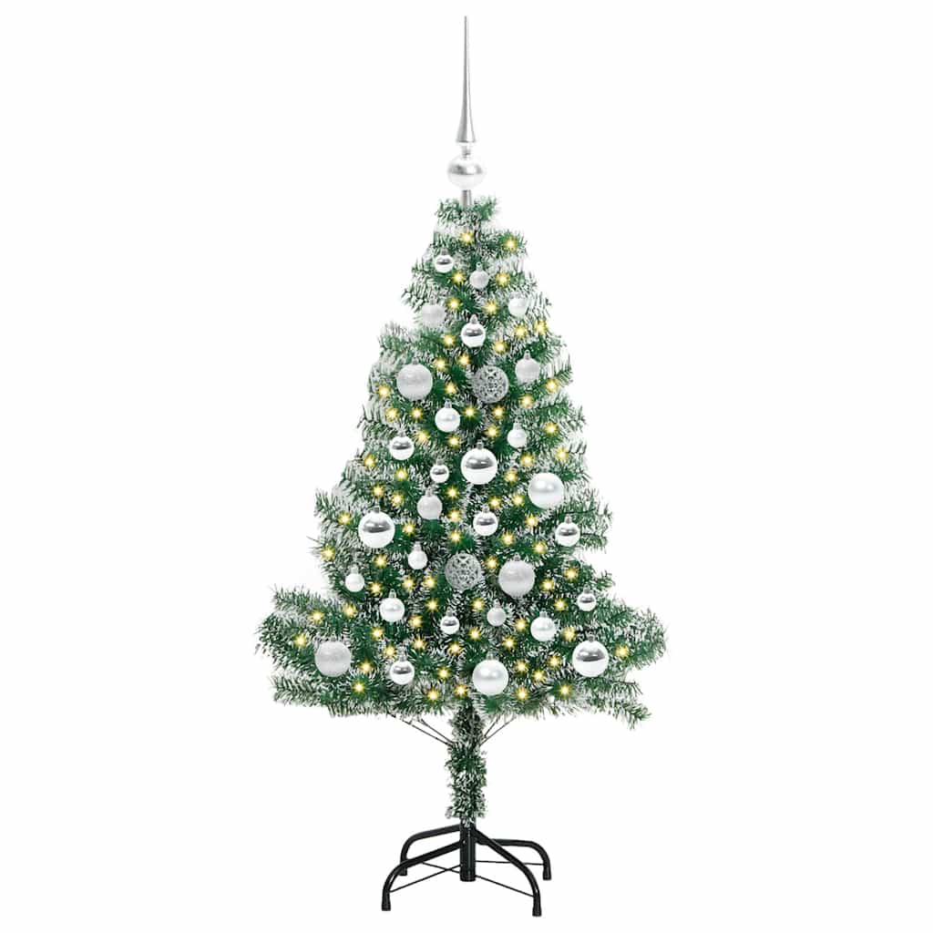 Mű karácsonyi fa hóval borítva LED fényekkel 120 cm