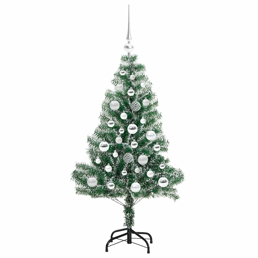 Mű karácsonyi fa hóval borítva LED fényekkel 120 cm