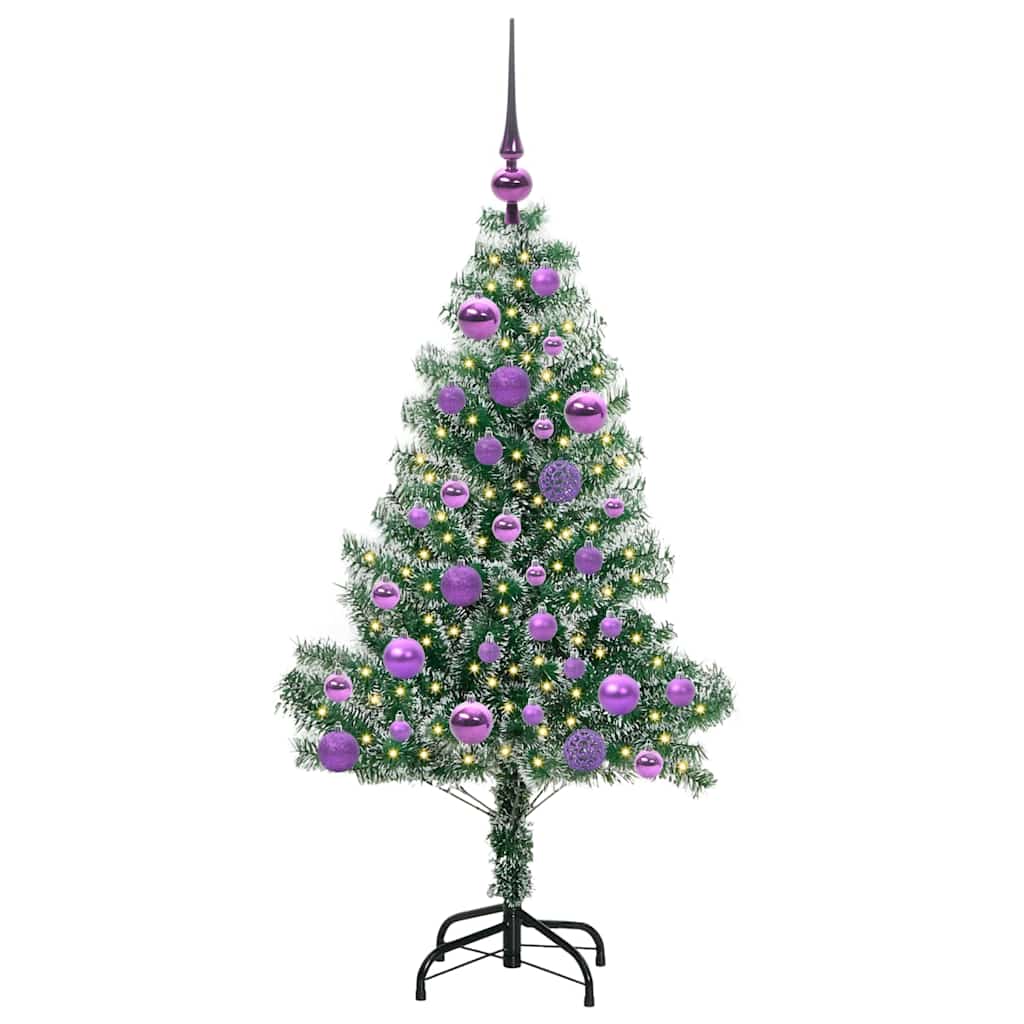 Mű karácsonyi fa hóval borítva LED fényekkel 120 cm