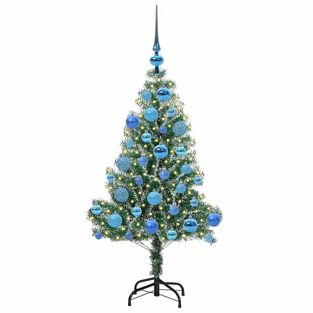 Mű karácsonyi fa hóval borítva LED fényekkel 120 cm