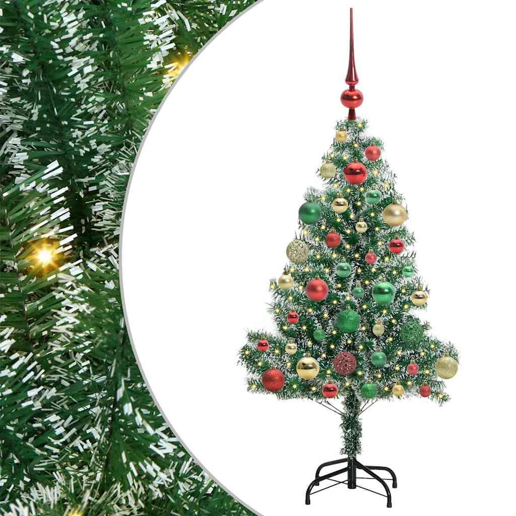 Mű karácsonyi fa hóval borítva LED fényekkel 120 cm