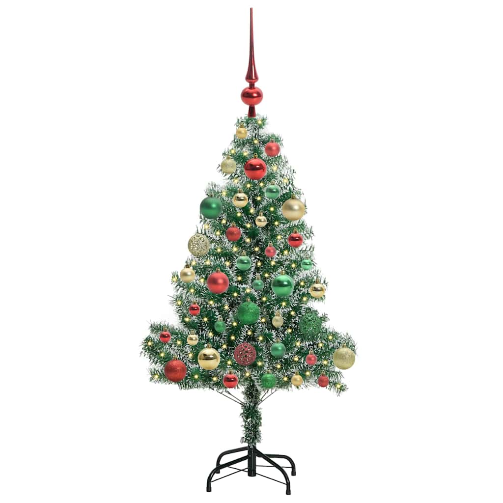 Mű karácsonyi fa hóval borítva LED fényekkel 120 cm