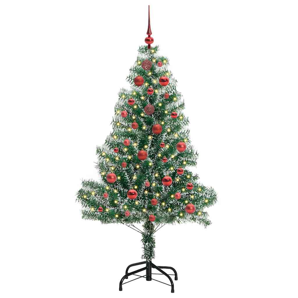 Mű karácsonyi fa hóval borítva LED fényekkel 150 cm