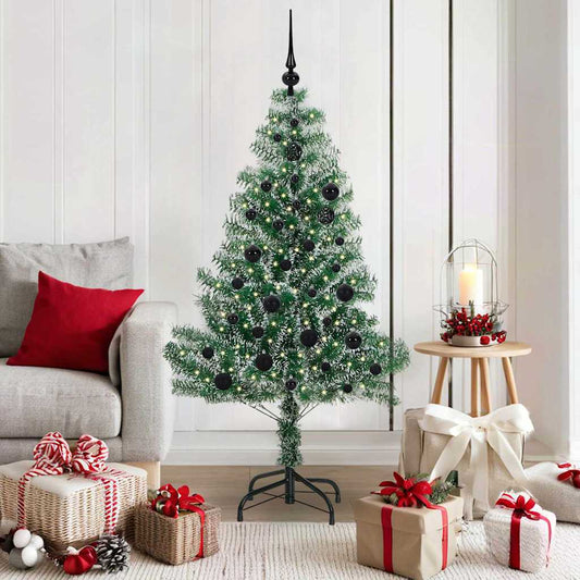 Mű karácsonyi fa hóval borítva LED fényekkel 150 cm