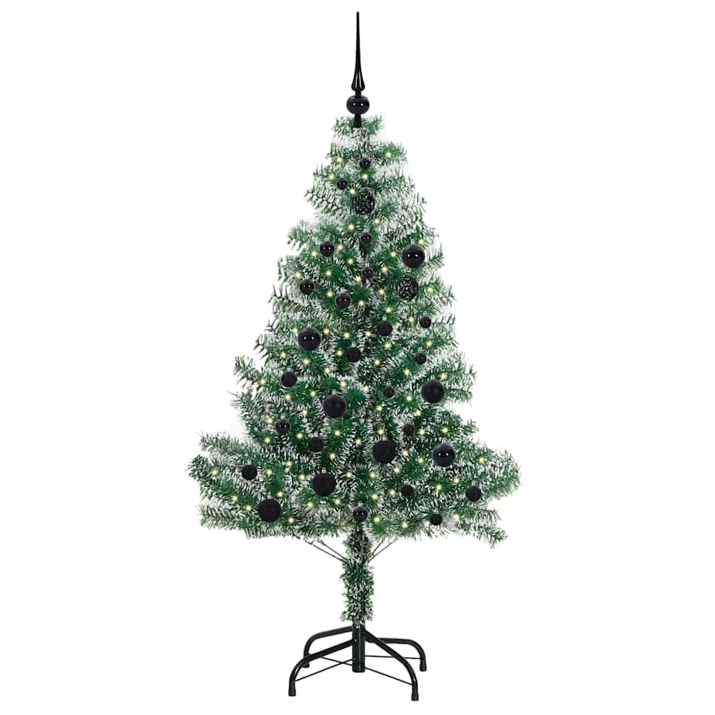 Mű karácsonyi fa hóval borítva LED fényekkel 150 cm