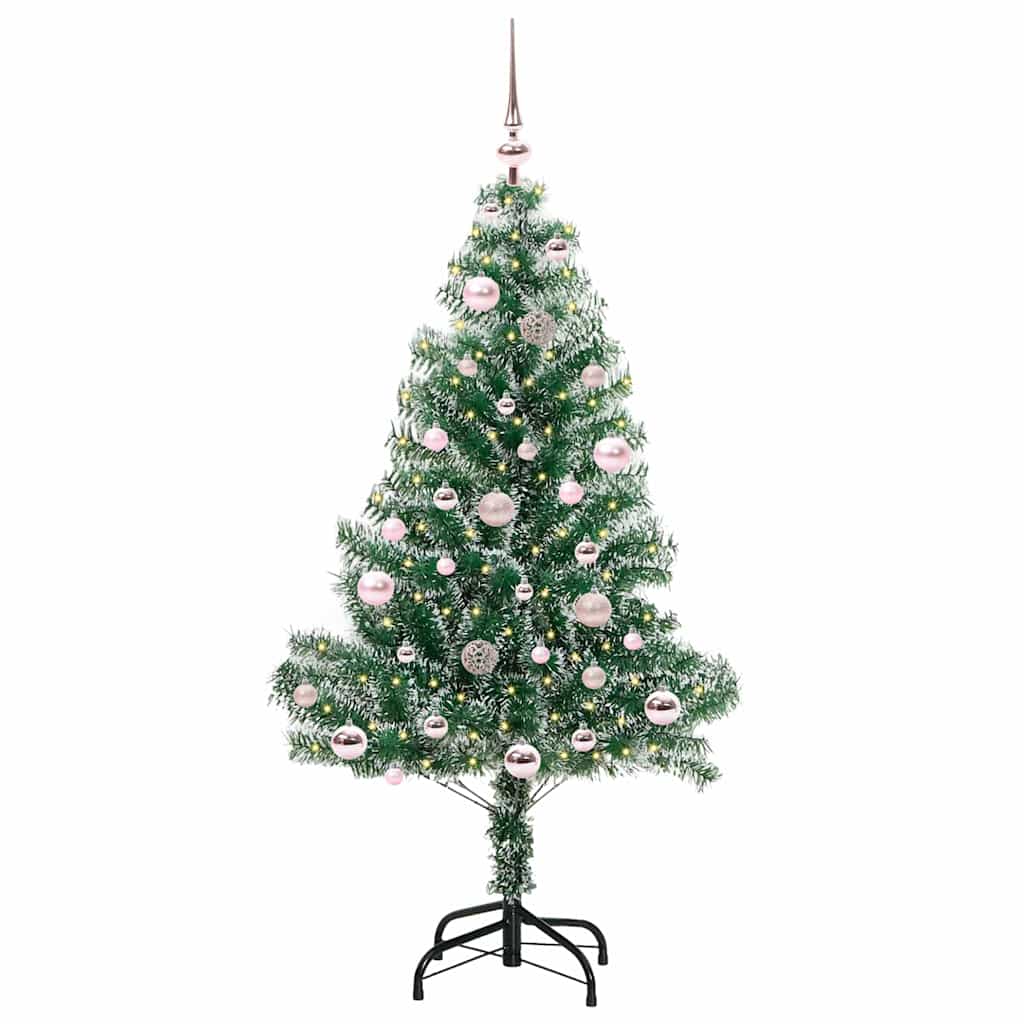 Mű karácsonyi fa hóval borítva LED fényekkel 150 cm