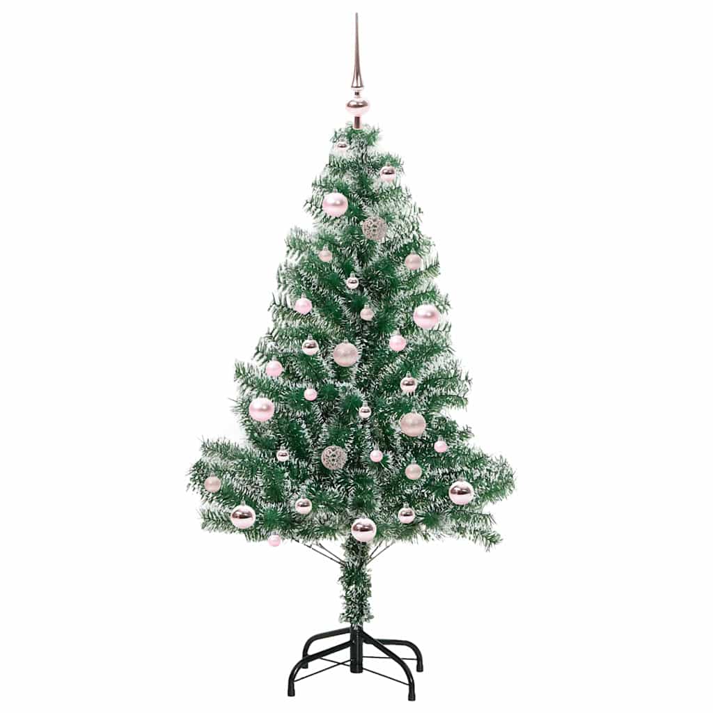 Mű karácsonyi fa hóval borítva LED fényekkel 150 cm