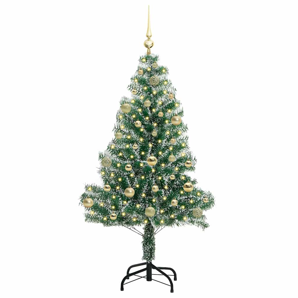 Mű karácsonyi fa hóval borítva LED fényekkel 150 cm
