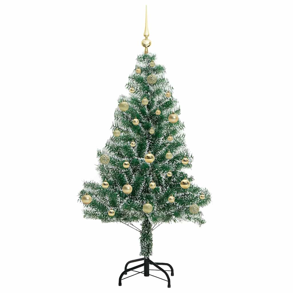 Mű karácsonyi fa hóval borítva LED fényekkel 150 cm