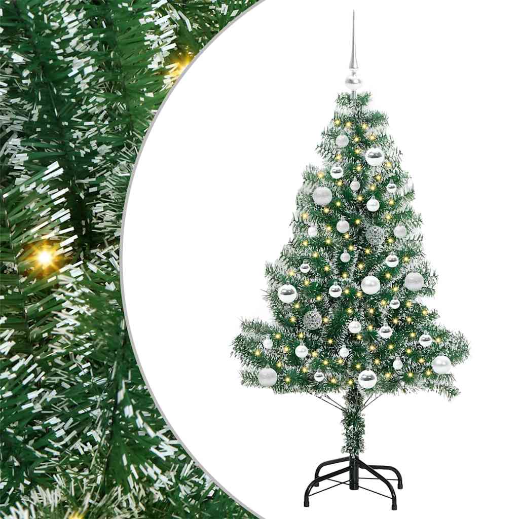 Mű karácsonyi fa hóval borítva LED fényekkel 150 cm