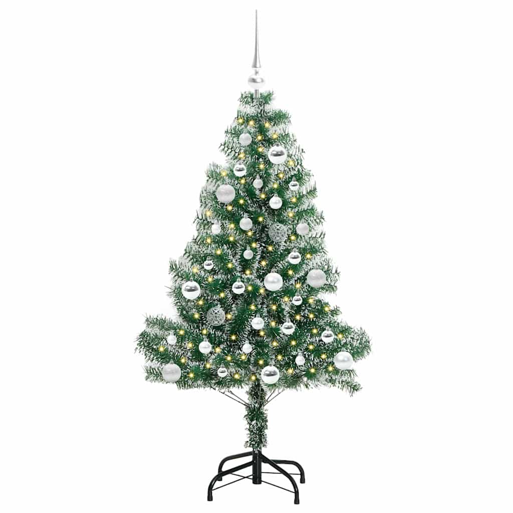 Mű karácsonyi fa hóval borítva LED fényekkel 150 cm