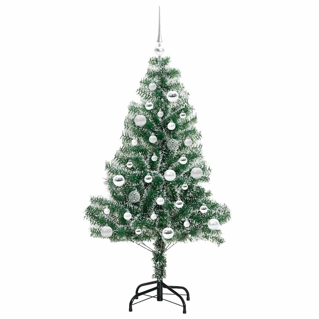 Mű karácsonyi fa hóval borítva LED fényekkel 150 cm