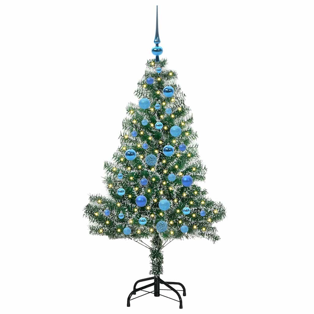 Mű karácsonyi fa hóval borítva LED fényekkel 150 cm