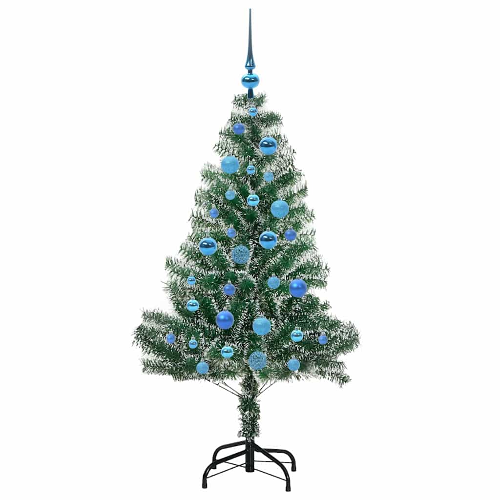 Mű karácsonyi fa hóval borítva LED fényekkel 150 cm