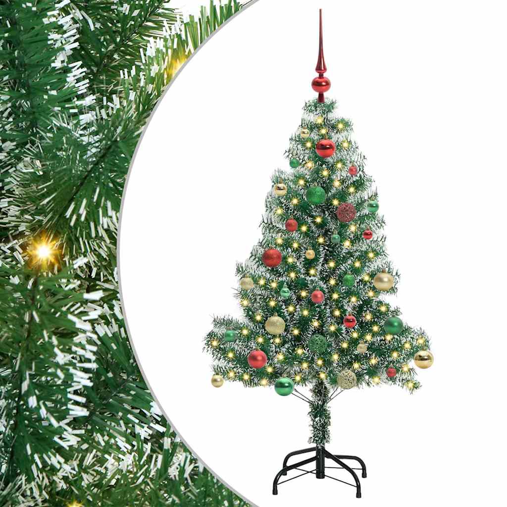 Mű karácsonyi fa hóval borítva LED fényekkel 150 cm